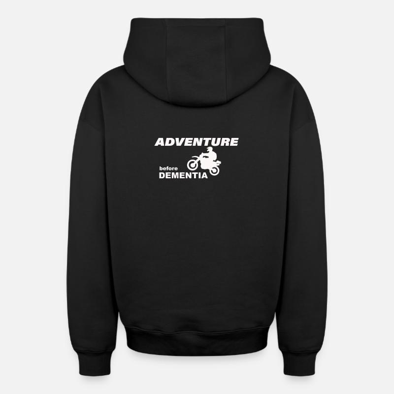 AVENTURE À MOTO - Sweat à capuche unisexe zippé oversize épais SPREAD - noir