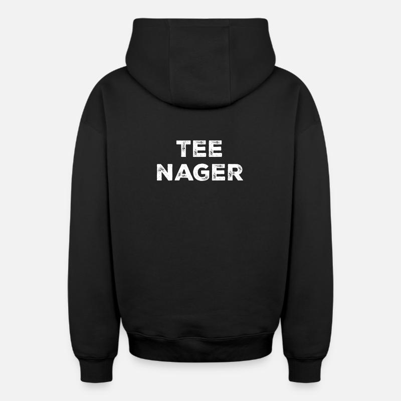 Adolescent - Sweat à capuche unisexe zippé oversize épais SPREAD - noir