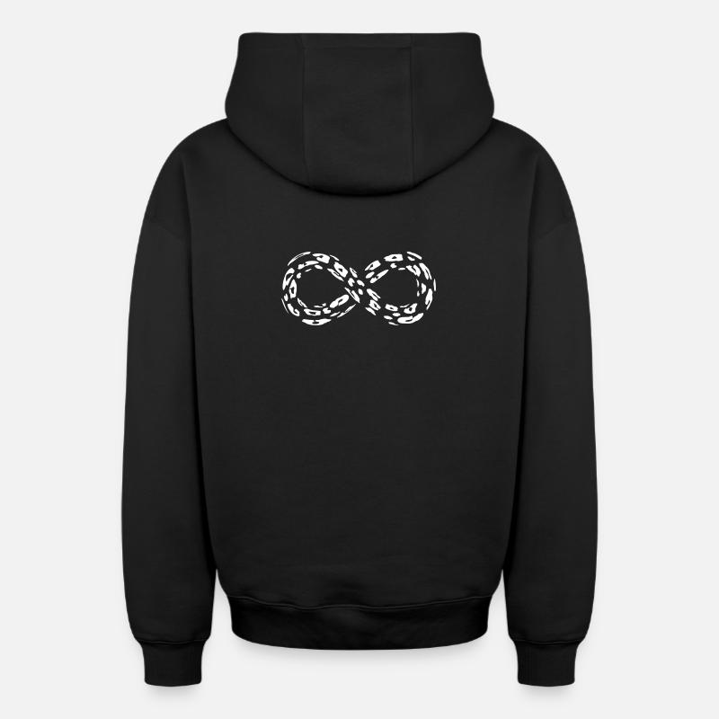 Leopard Infinity Schleife - Oversized Heavyweight Unisex Zip Hoodie - Schwarz