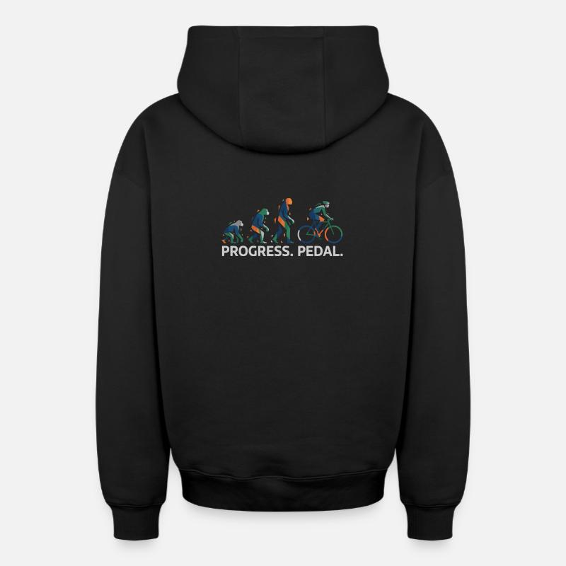 Évolution de la pédale Progress - Sweat à capuche unisexe zippé oversize épais SPREAD - noir