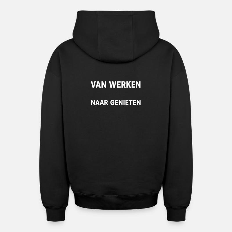 Du travail au plaisir - Sweat à capuche unisexe zippé oversize épais SPREAD - noir