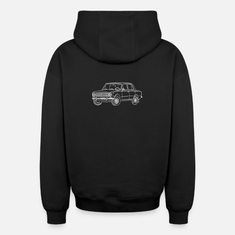 LADA 1200 - Sweat à capuche unisexe zippé oversize épais SPREAD - noir