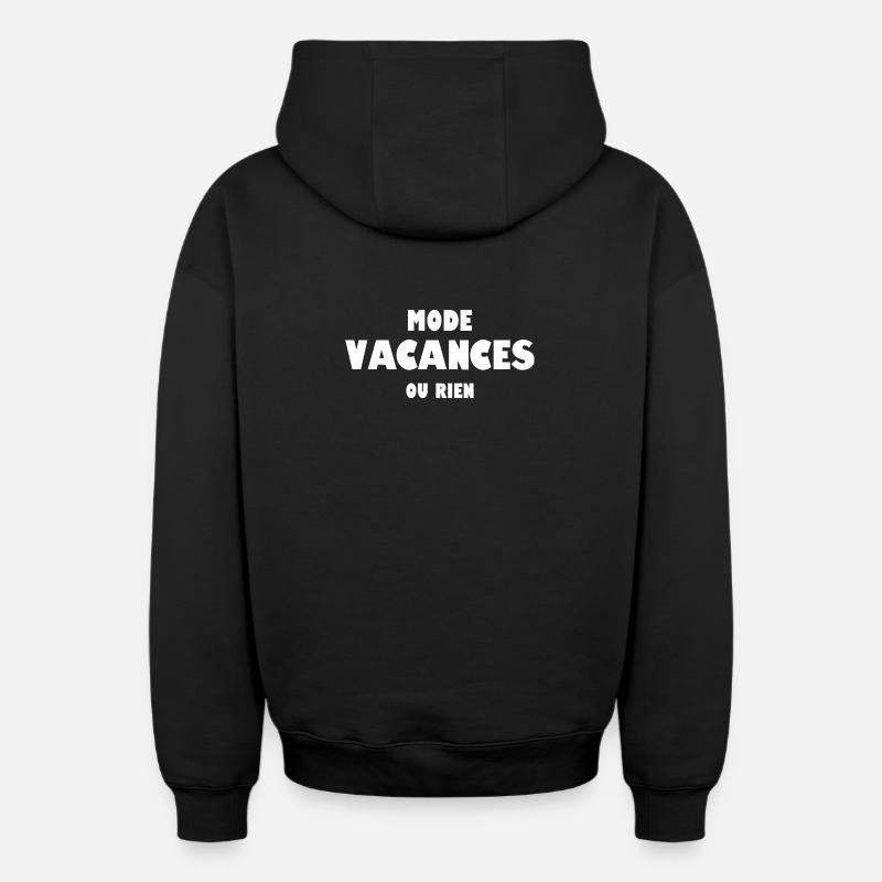 Mode vacances ou rien - Sweat à capuche unisexe zippé oversize épais SPREAD - noir