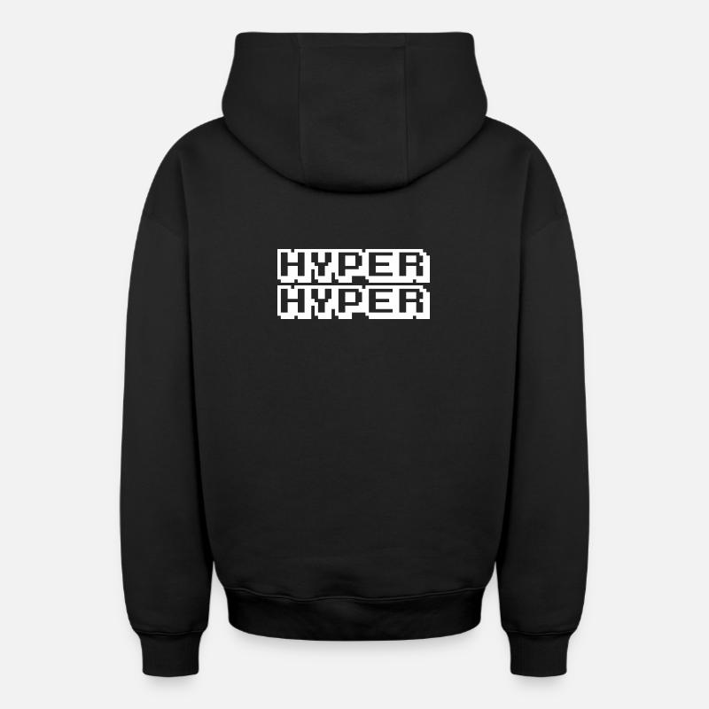 HYPER HYPER - Oversized Heavyweight Unisex Zip Hoodie - Schwarz