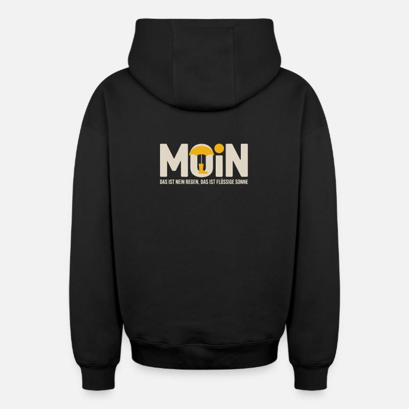 Motif solaire liquide Moonshade - Sweat à capuche unisexe zippé oversize épais SPREAD - noir