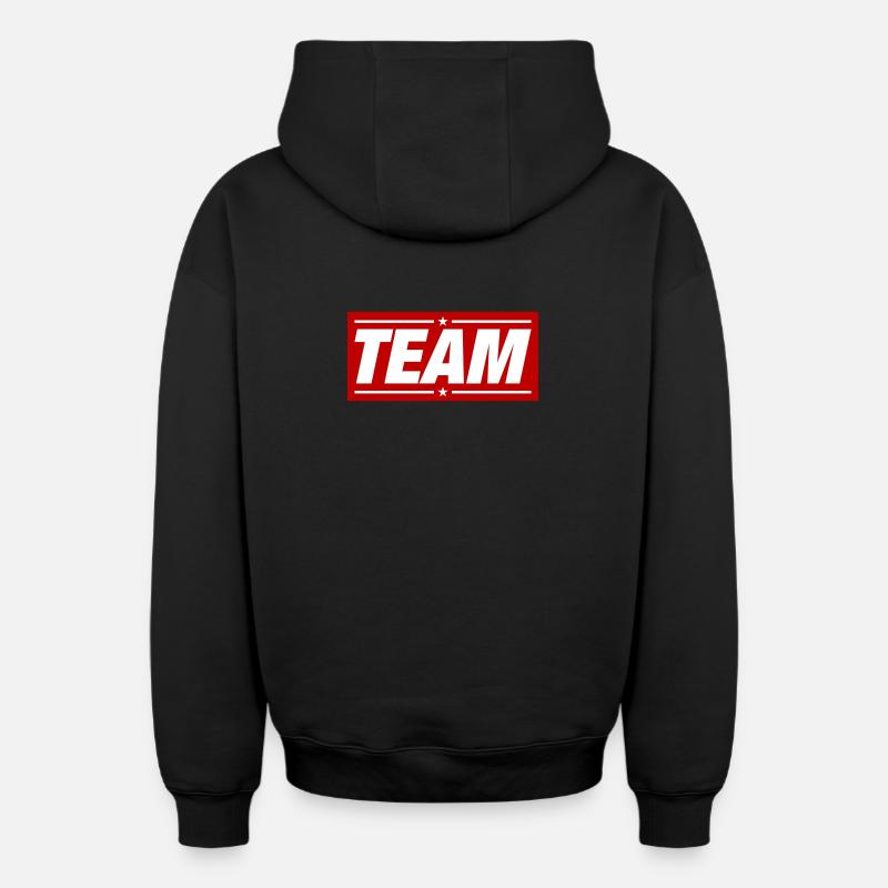 Conception d’équipe - Sweat à capuche unisexe zippé oversize épais SPREAD - noir