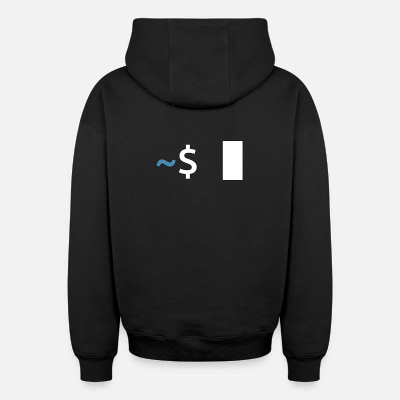 Linux Shell Command - Oversized Heavyweight Unisex Zip Hoodie - Schwarz