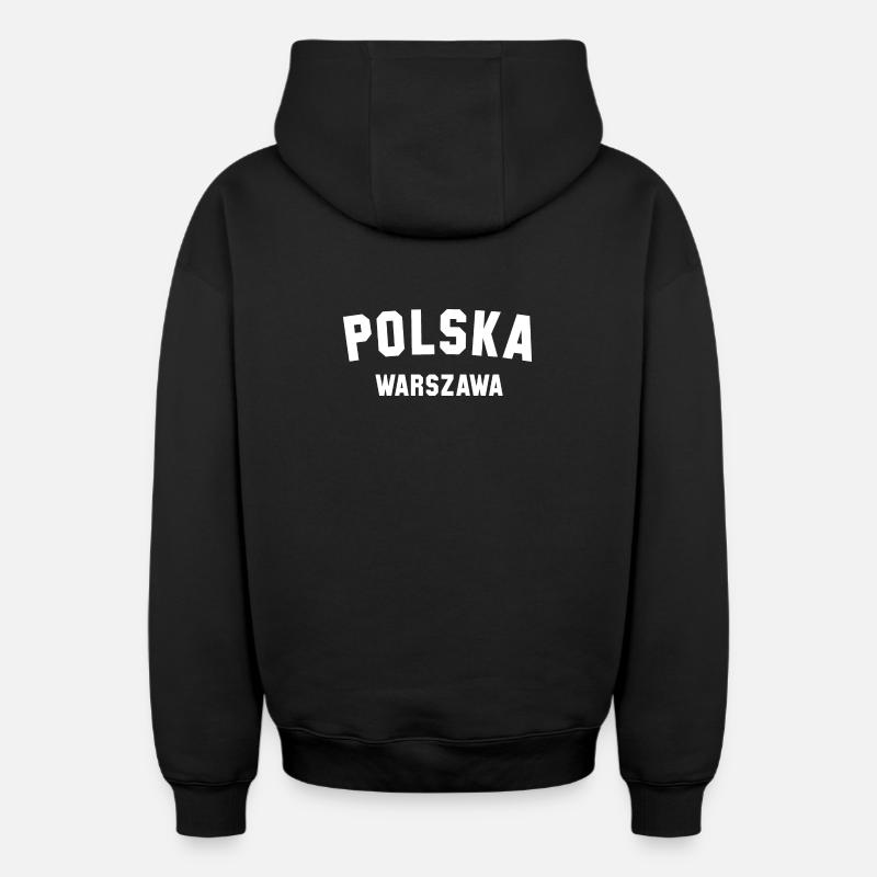 WARSZAWA, Polska, Varsovie, Pologne - Sweat à capuche unisexe zippé oversize épais SPREAD - noir