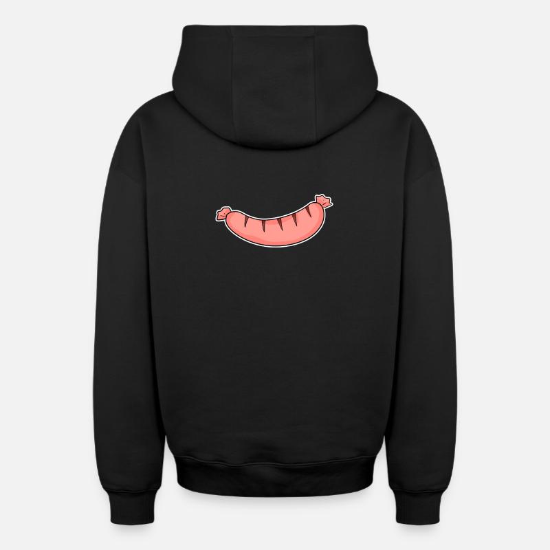 Motif de saucisse - Sweat à capuche unisexe zippé oversize épais SPREAD - noir