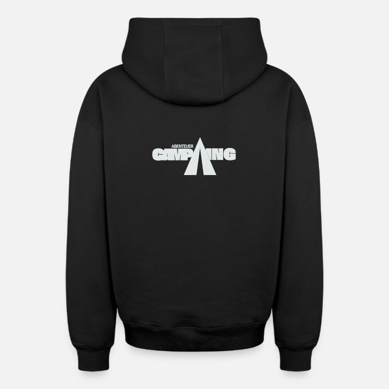Camping d’aventure - Sweat à capuche unisexe zippé oversize épais SPREAD - noir