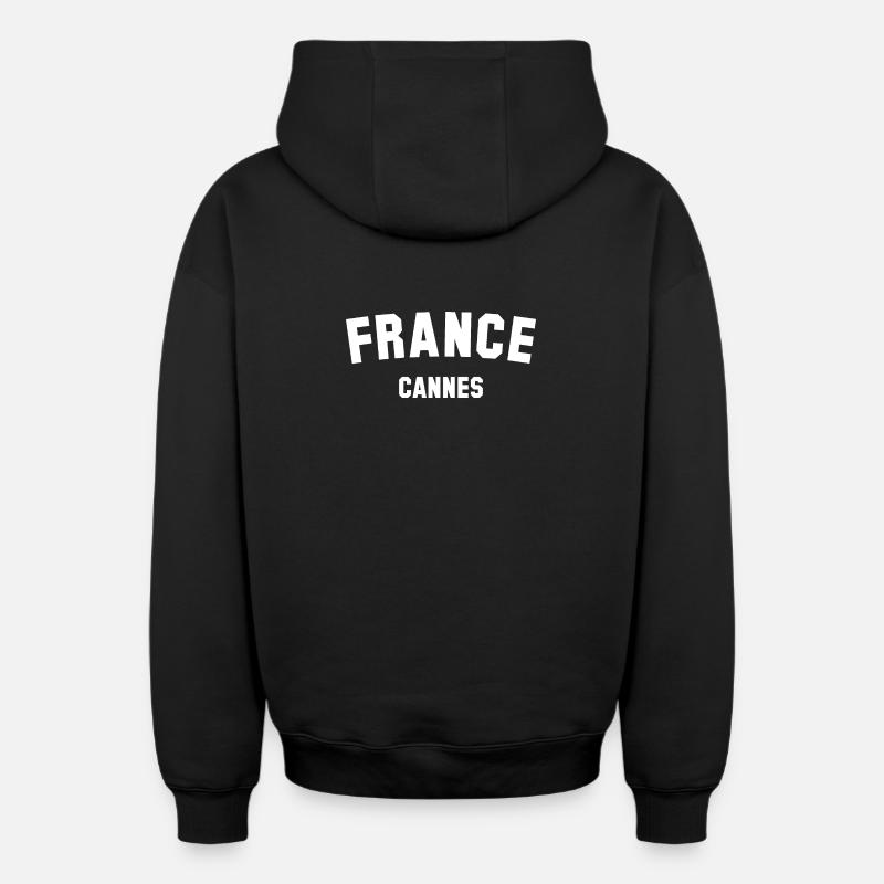 CANNES France Frankreich - Sweat à capuche unisexe zippé oversize épais SPREAD - noir