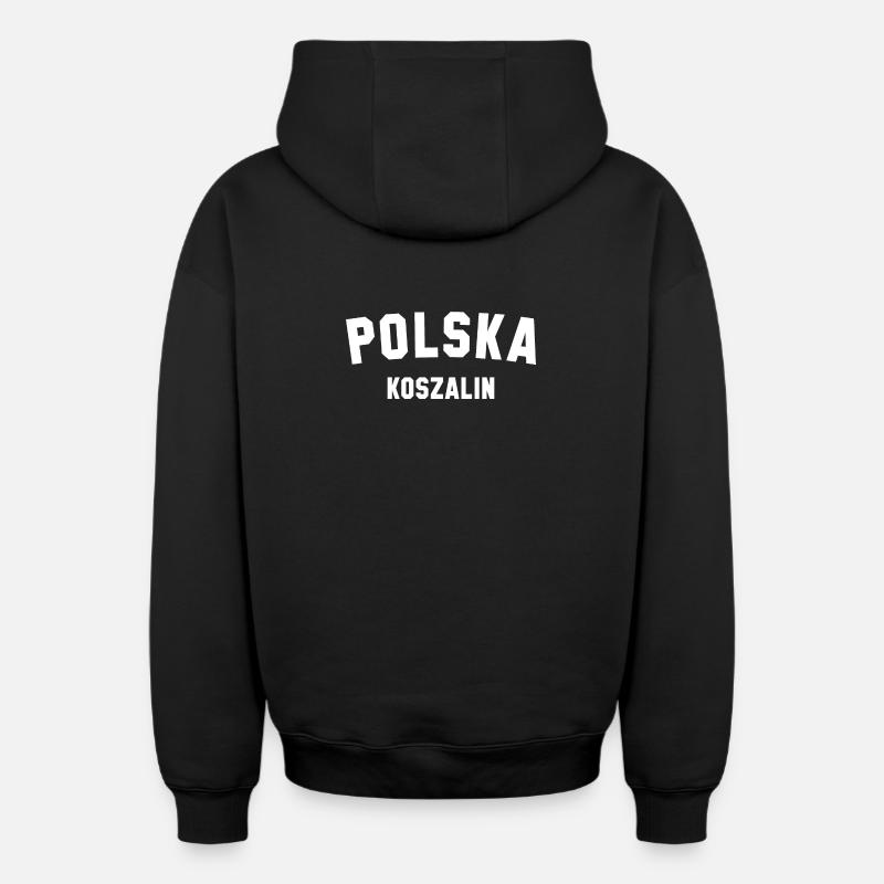 KOSZALIN, Pologne, Pologne - Sweat à capuche unisexe zippé oversize épais SPREAD - noir