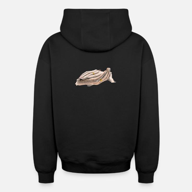 Mariage - Sweat à capuche unisexe zippé oversize épais SPREAD - noir