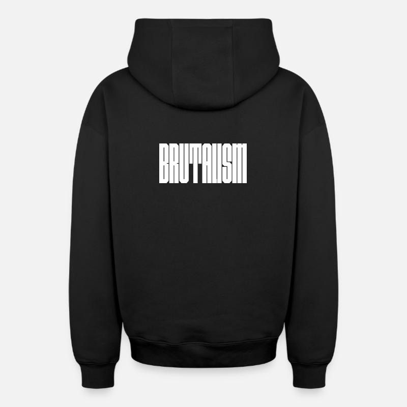 Conception audacieuse du logo Brutalism - Sweat à capuche unisexe zippé oversize épais SPREAD - noir