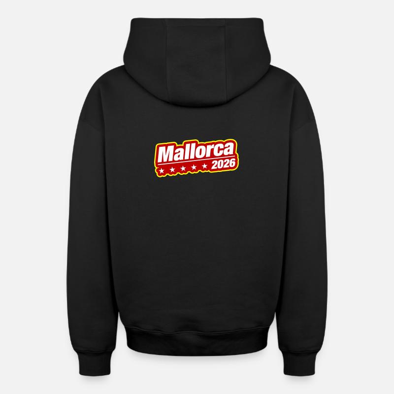 Majorque 2026 - Sweat à capuche unisexe zippé oversize épais SPREAD - noir