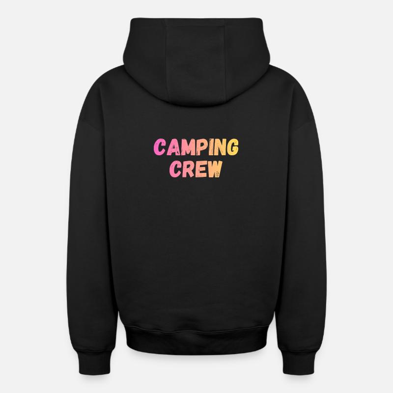 Équipe de camping - Sweat à capuche unisexe zippé oversize épais SPREAD - noir