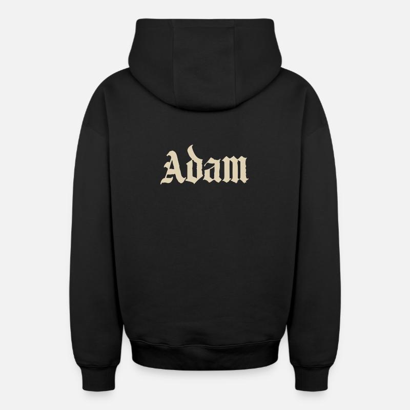 Chemise Adam Gothic Script - Sweat à capuche unisexe zippé oversize épais SPREAD - noir