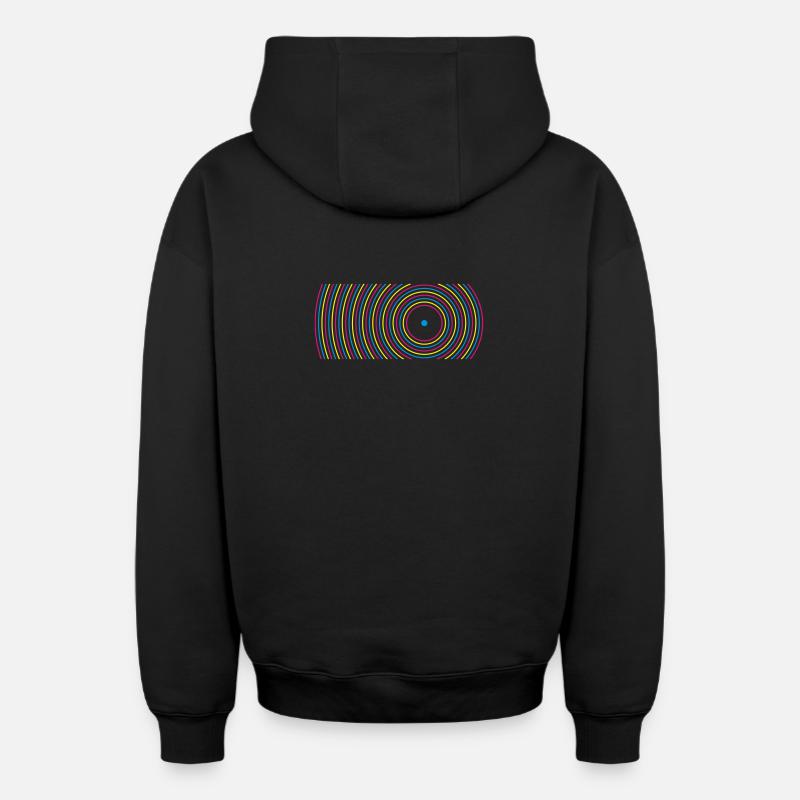 round - Sweat à capuche unisexe zippé oversize épais SPREAD - noir