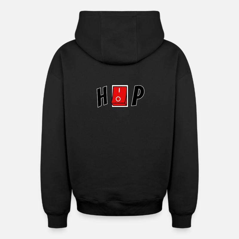 Hip hop - Sweat à capuche unisexe zippé oversize épais SPREAD - noir