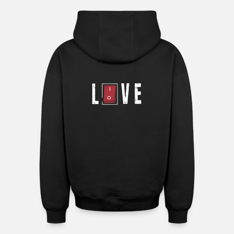 L’amour réciproque - Sweat à capuche unisexe zippé oversize épais SPREAD - noir