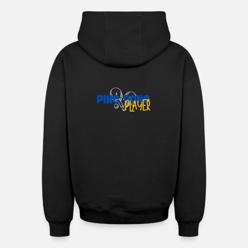 Ping Pong Player - Sweat à capuche unisexe zippé oversize épais SPREAD - noir