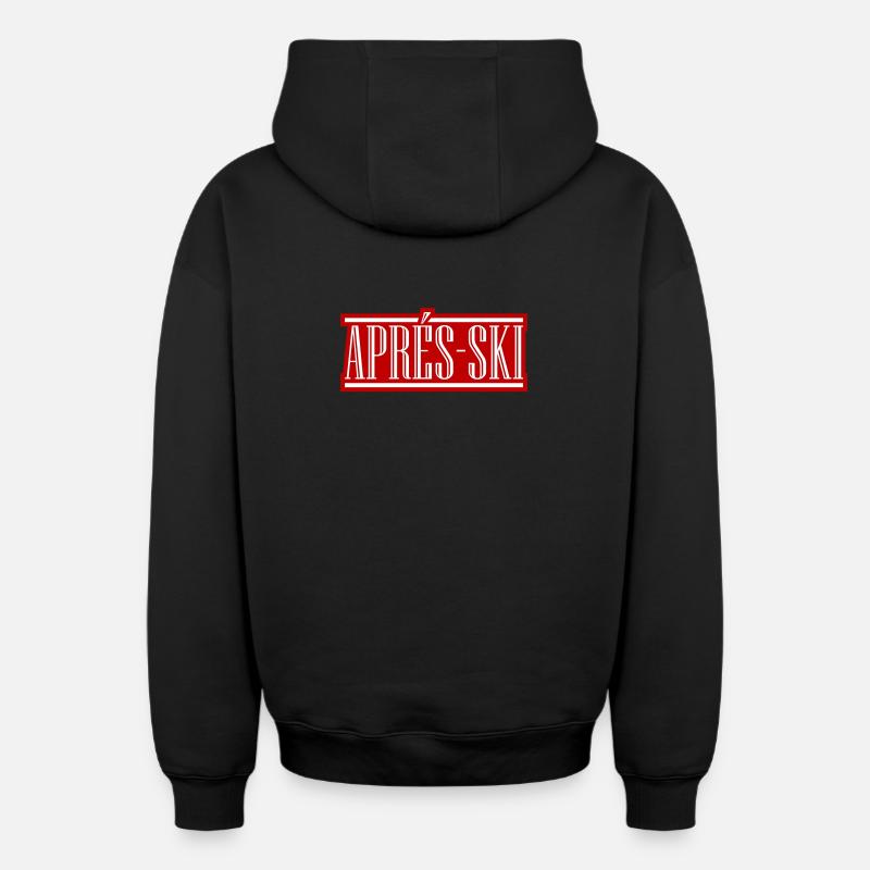 Après-ski - Sweat à capuche unisexe zippé oversize épais SPREAD - noir