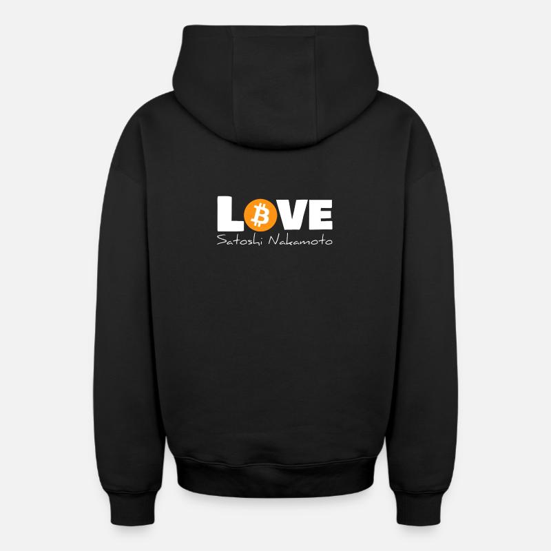 Lovesatoshi - Sweat à capuche unisexe zippé oversize épais SPREAD - noir