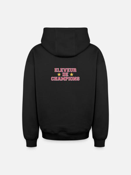 Eleveur de Champions - Sweat à capuche unisexe zippé oversize épais SPREAD - noir