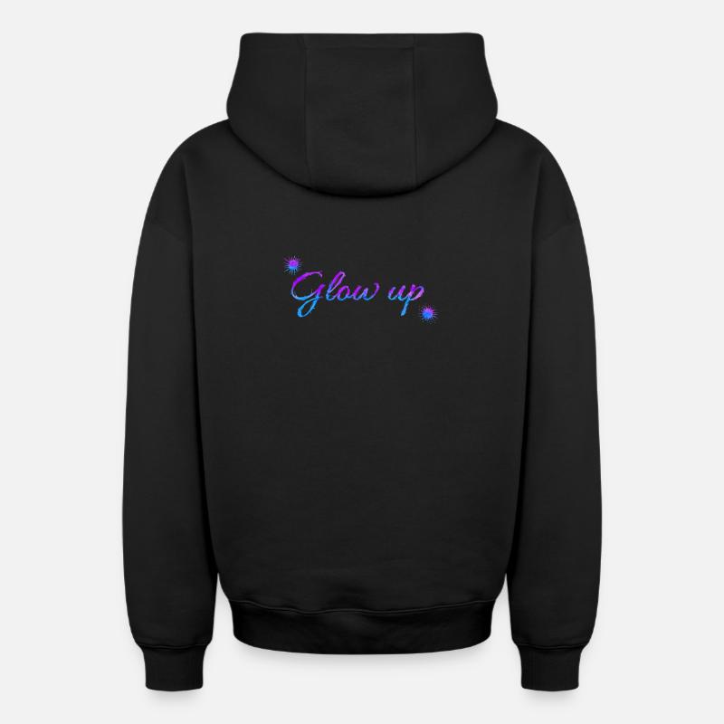 Brillez vers le haut - Sweat à capuche unisexe zippé oversize épais SPREAD - noir