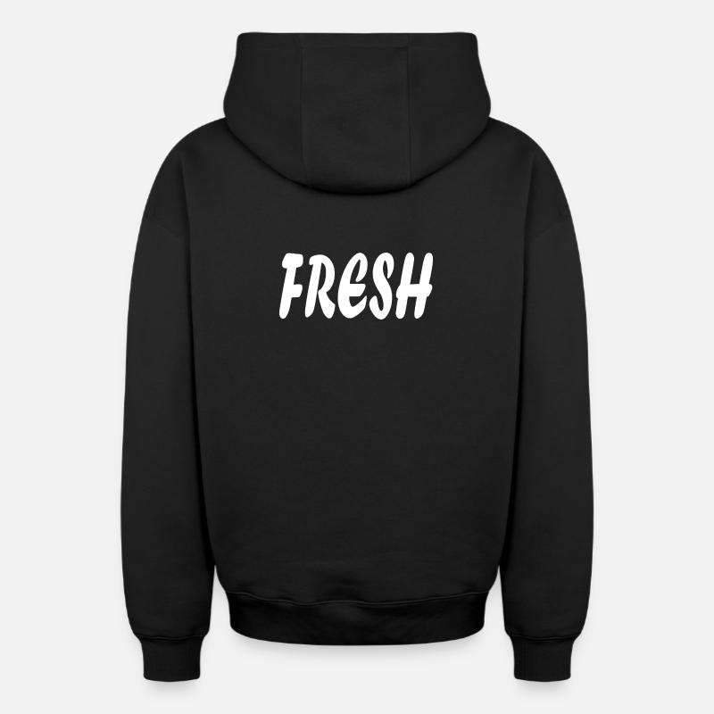 Texte simple frais - Sweat à capuche unisexe zippé oversize épais SPREAD - noir
