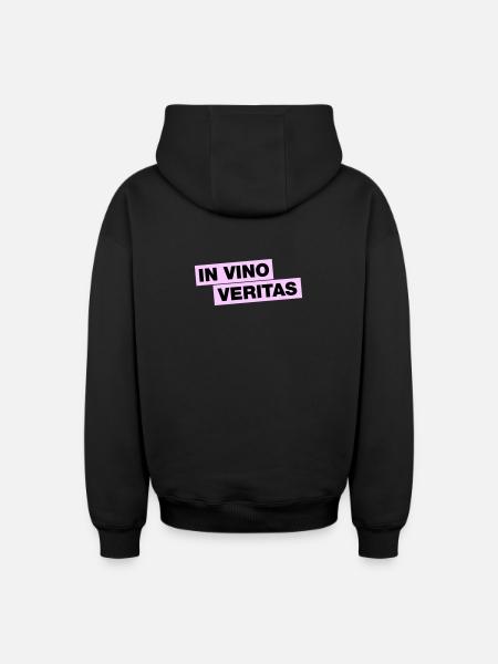 In Vino Veritas - Oversized Heavyweight Unisex Zip Hoodie - Schwarz