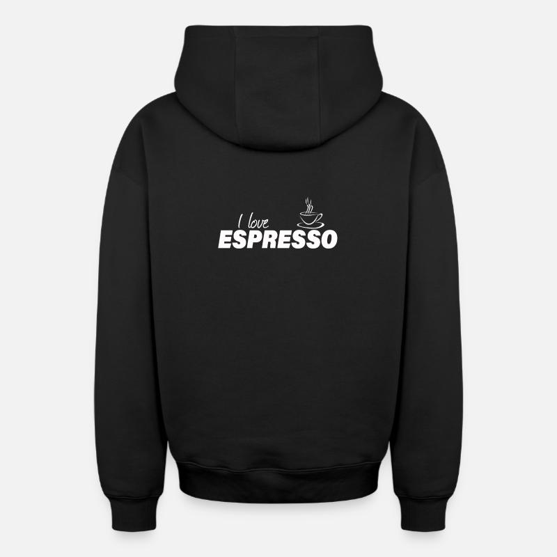 J’ADORE L’ESPRESSO - Sweat à capuche unisexe zippé oversize épais SPREAD - noir