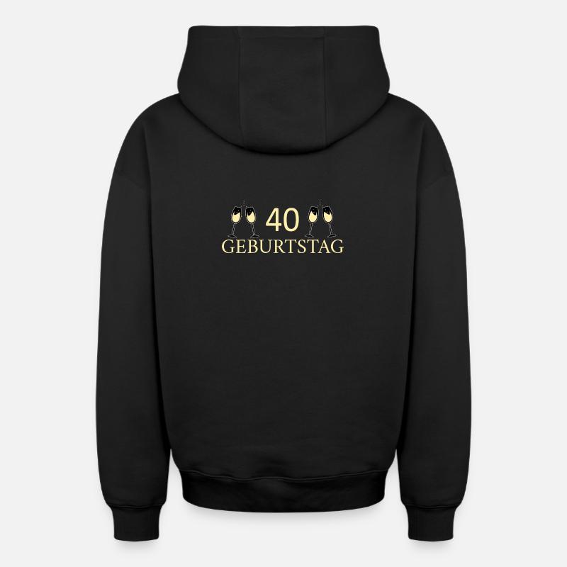 40e anniversaire 40 ans - Sweat à capuche unisexe zippé oversize épais SPREAD - noir