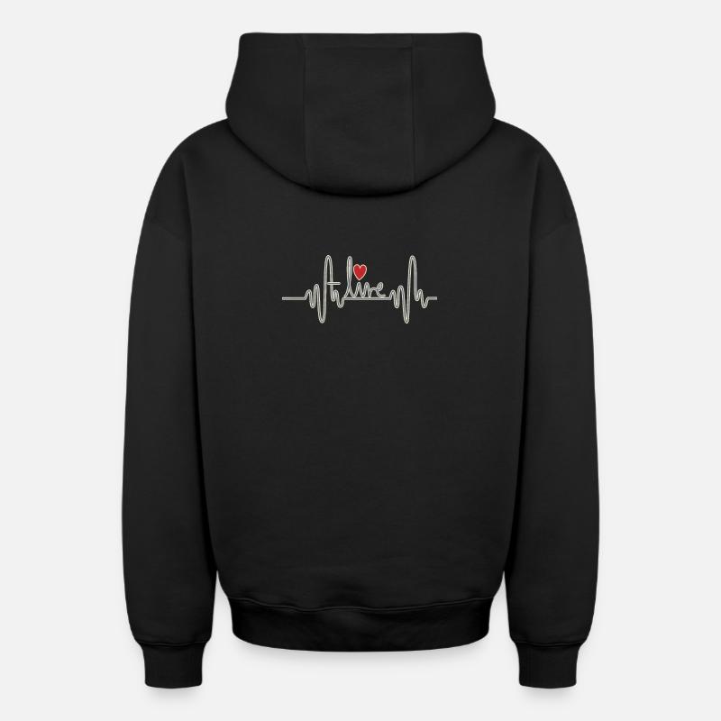 Vivant - Sweat à capuche unisexe zippé oversize épais SPREAD - noir