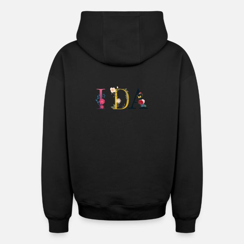 Ida - Sweat à capuche unisexe zippé oversize épais SPREAD - noir