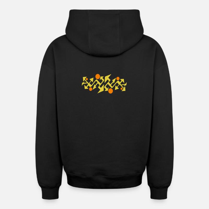 Motif abstrait de Cean - Sweat à capuche unisexe zippé oversize épais SPREAD - noir