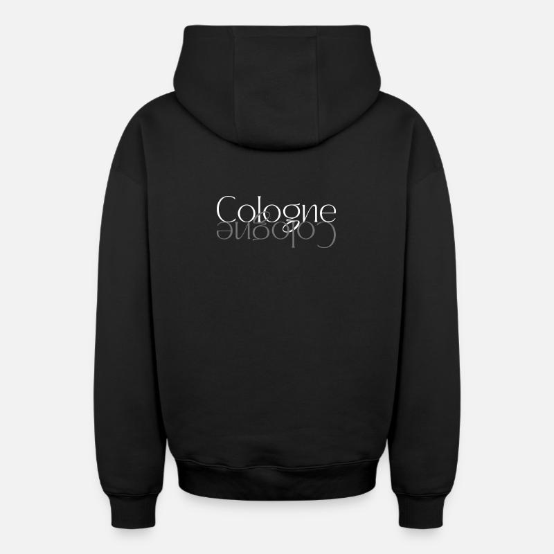 Miroir Cologne Wordmark - Sweat à capuche unisexe zippé oversize épais SPREAD - noir