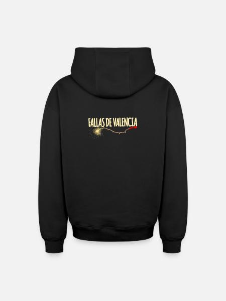Fallas de Valencia Traca - Sweat à capuche unisexe zippé oversize épais SPREAD - noir