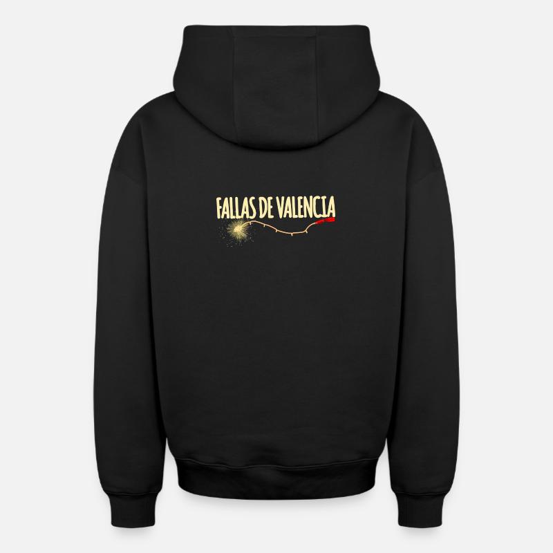 Fallas De Valencia Traca - Oversized Heavyweight Unisex Zip Hoodie - Schwarz