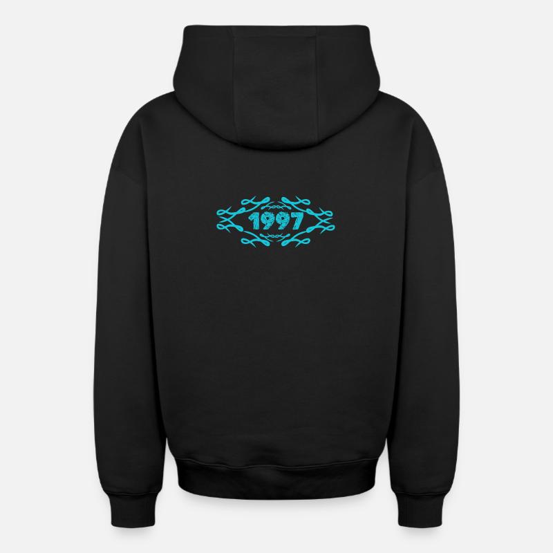 1997 - Sweat à capuche unisexe zippé oversize épais SPREAD - noir