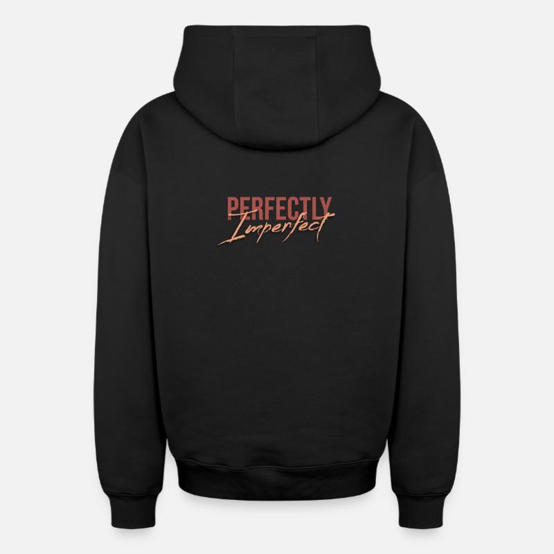 Parfaitement imparfait - Sweat à capuche unisexe zippé oversize épais SPREAD - noir