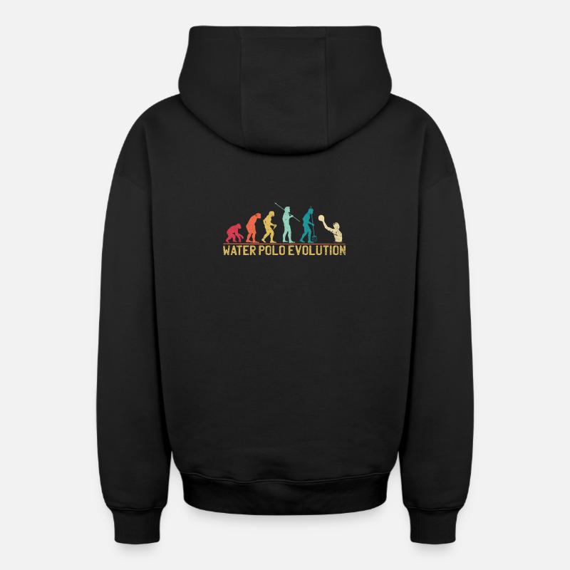 Wasserball Evolution Progression Design - Oversized Heavyweight Unisex Zip Hoodie - Schwarz
