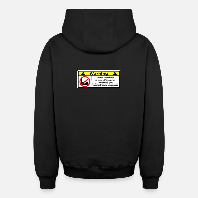 Turbo  - Sweat à capuche unisexe zippé oversize épais SPREAD - noir