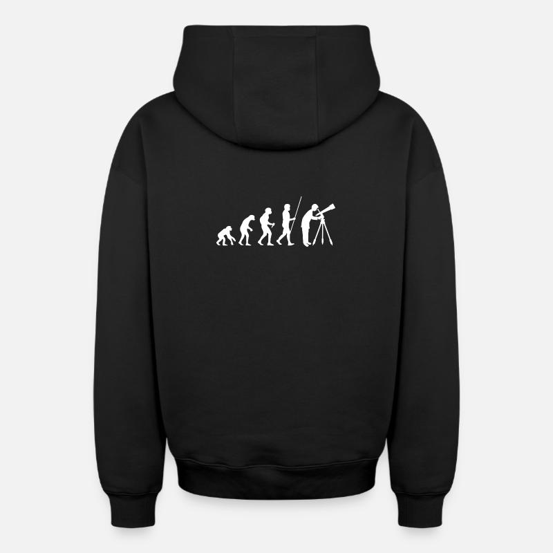 Astronomie Evolution - Oversized Heavyweight Unisex Zip Hoodie - Schwarz