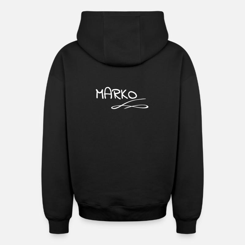 Nom : Marko - Sweat à capuche unisexe zippé oversize épais SPREAD - noir
