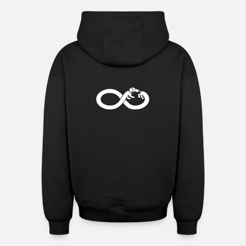 Teckel Infinity - Sweat à capuche unisexe zippé oversize épais SPREAD - noir
