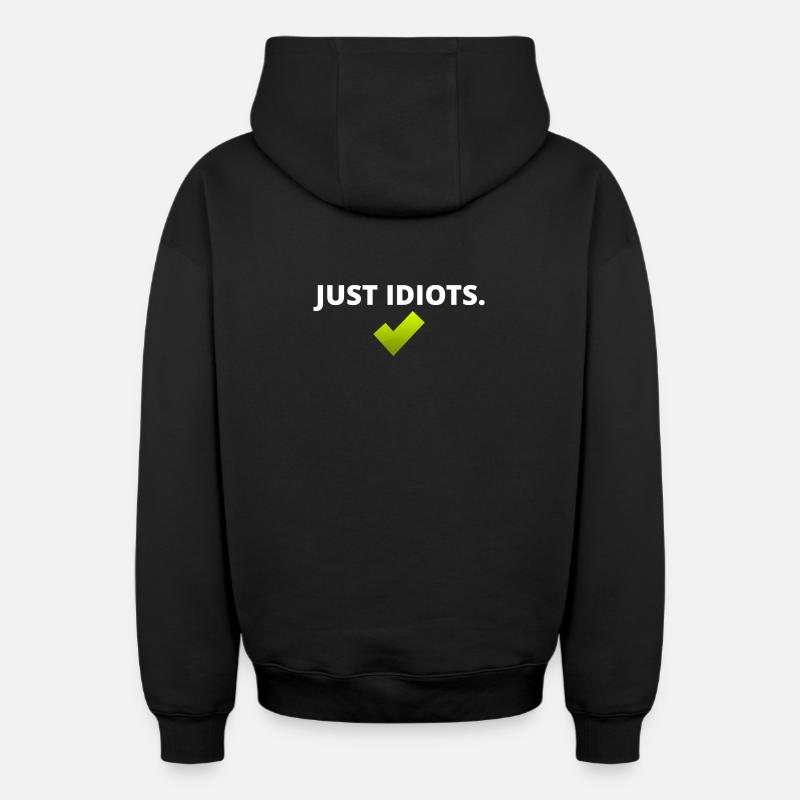 Conception juste idiote - Sweat à capuche unisexe zippé oversize épais SPREAD - noir