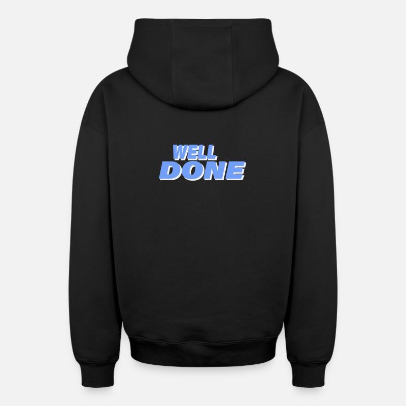 BIEN JOUÉ - Sweat à capuche unisexe zippé oversize épais SPREAD - noir