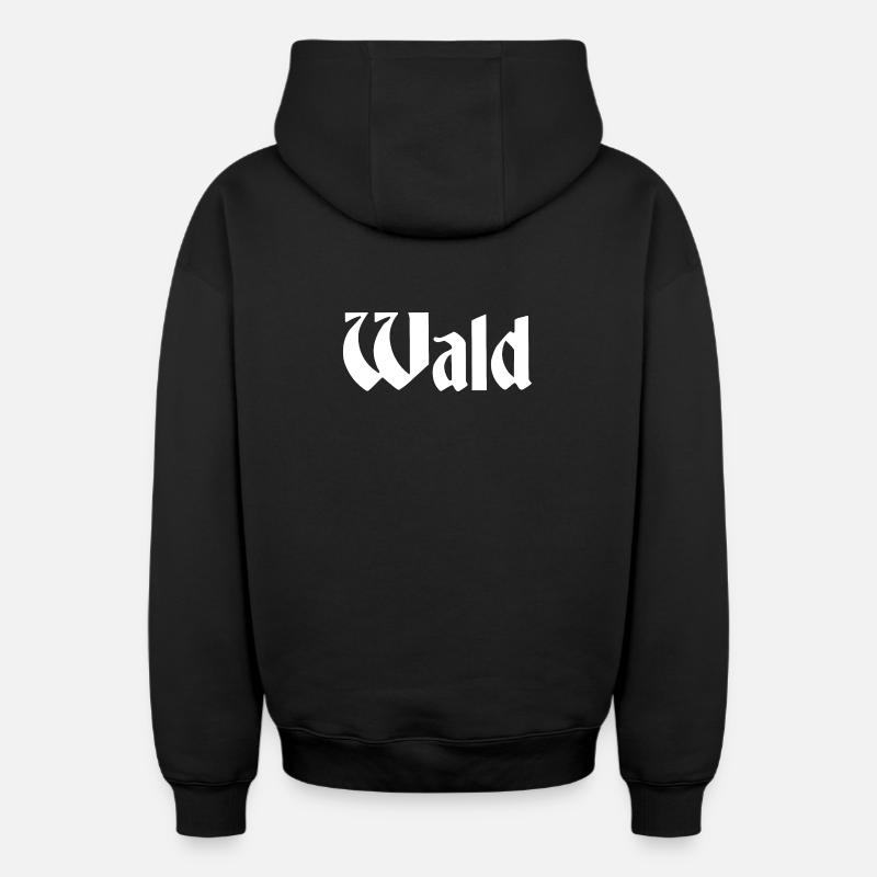 Forêt - Sweat à capuche unisexe zippé oversize épais SPREAD - noir