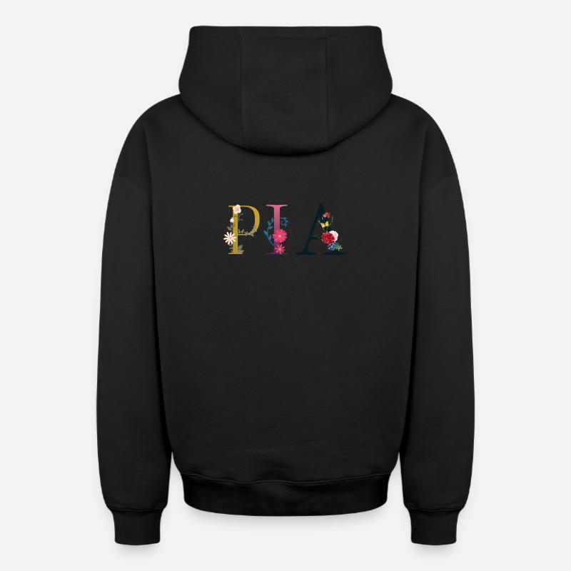 Pia - Sweat à capuche unisexe zippé oversize épais SPREAD - noir